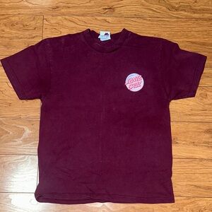 Santa Cruz Skateboards Women Burgundy Tee